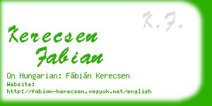 kerecsen fabian business card